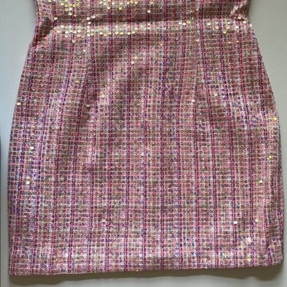 NWT Authentic Endless Rose Sequin Tweed Mini Dress With Pearlescent Buttons - Picture 13 of 13